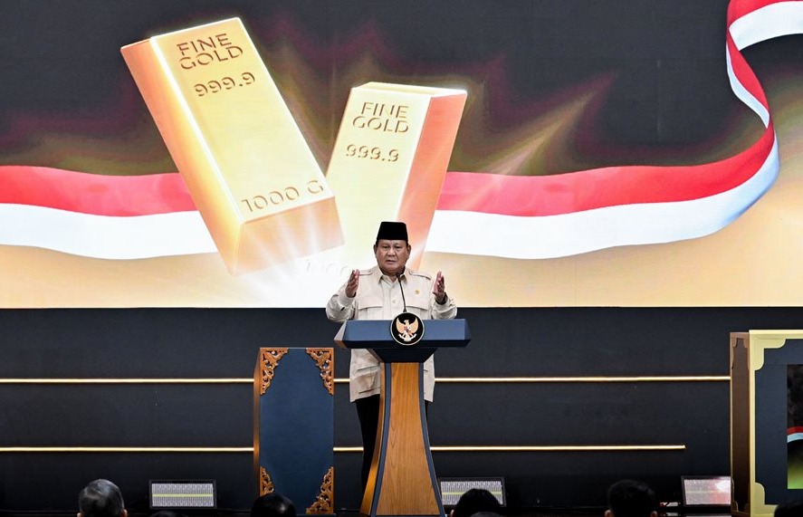 Presiden Prabowo Subianto saat meresmikan Bank Emas Pegadaian.//Foto istimewa wip.kemenkeu.go.id