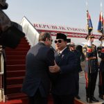 Presiden Republik Indonesia, Prabowo Subianto saat tiba di Republik Arab Mesir.*//Foto istimewa