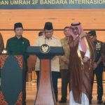 Presiden Prabowo Subianto saat meresmikan terminal 2F Bandara Soekarno-Hatta sebagai terminal khusus bagi jamaah haji dan umrah.*//Foto istimewa