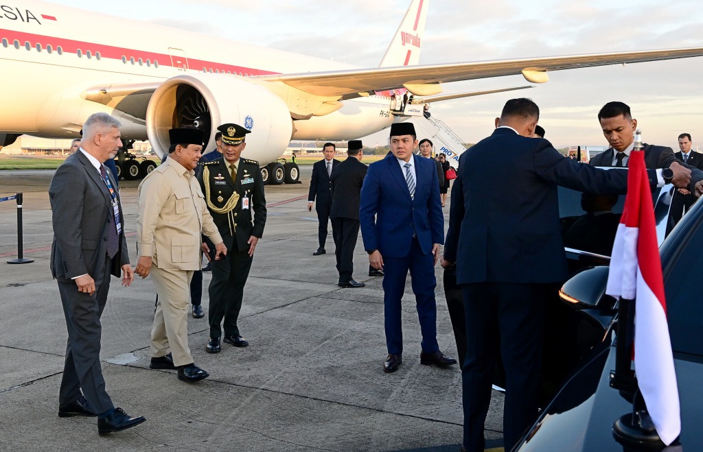 Presiden Prabowo Subianto tiba di Pangkalan Angkatan Udara Galeao, Rio De Janeiro, Brasil, Sabtu (5/7/2025).//Foto istimewa