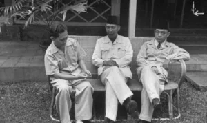 Foto istimewa, karya Aboe Bakar Lubis Tokoh pejuang kemerdekaan Indonesia Sutan Sjahrir, Sukarno, dan Mohammad Hatta.*