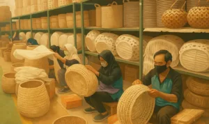 koperasi desa merah putih Ilustrasi gambar digital