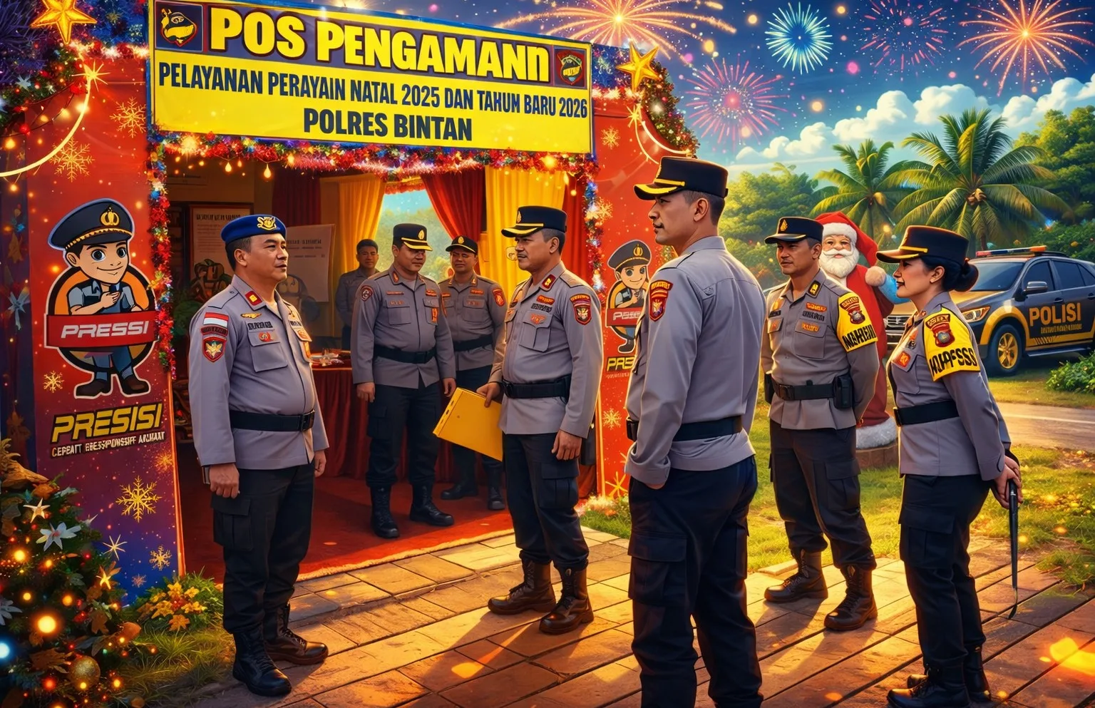pengamanan nataru Ilustrasi gambar digital