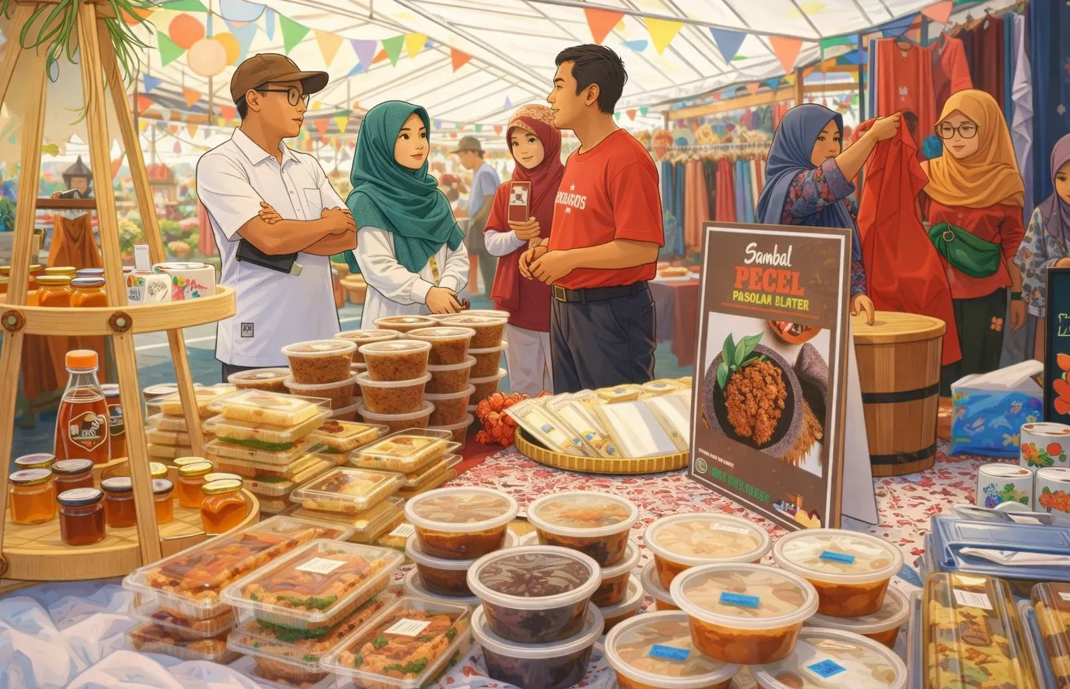 Koperasi Desa Merah Putih Ilustrasi gambar digital