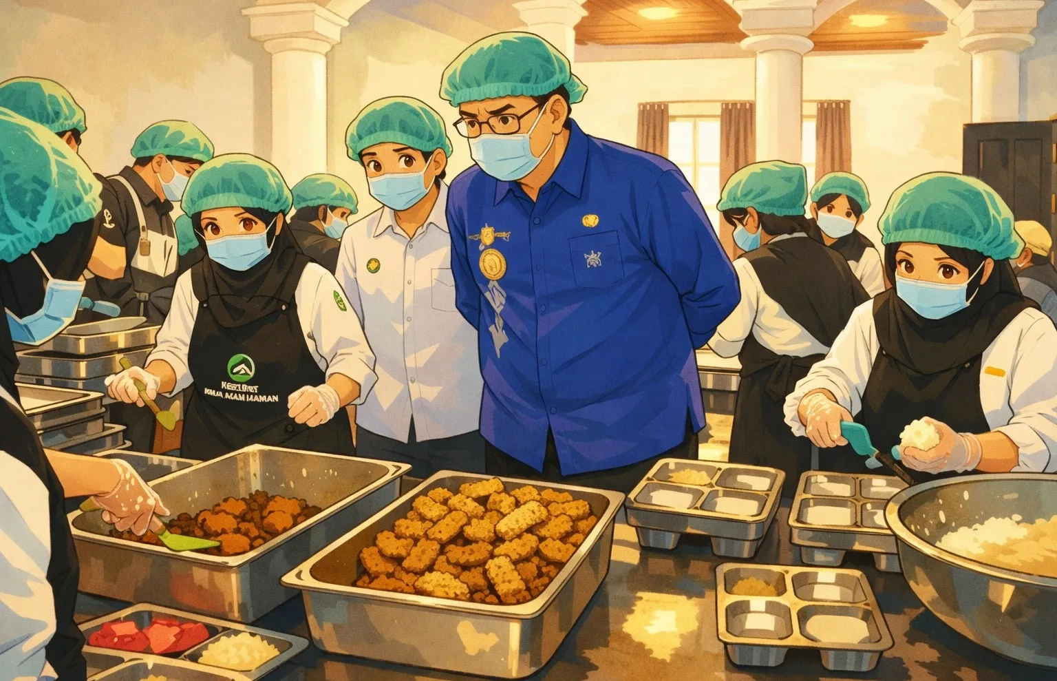 dapur MBG Ilustrasi gambar digital