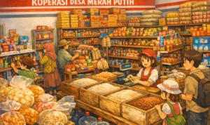 koperasi merah putih Ilustrasi gambar digital