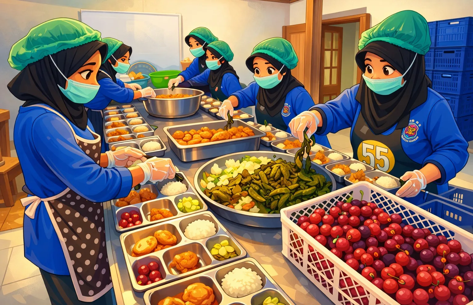 makan bergizi gratis Ilustrasi gambar digital