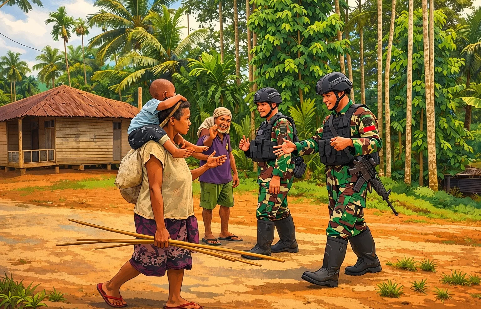 keamanan papua Ilustrasi gambar digital