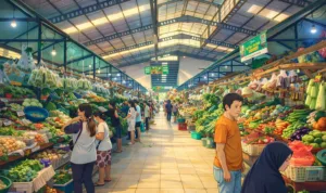 pasar Ilustrasi gambar digital