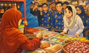sidak pasar Ilustrasi gambar digital