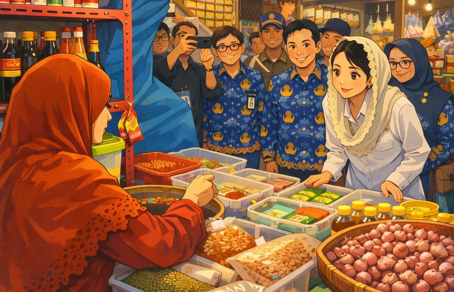 sidak pasar Ilustrasi gambar digital