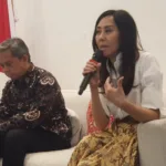 Kepala Museum dan Cagar Budaya, Esti Nurjadin, saat menjelaskan program memperingati Hari Ulang Tahun ke-248 pada 24 April 2026 di Museum Nasional Indonesia Jakarta.//Foto Gito Waluyo