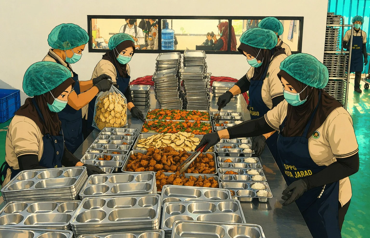 dapur MBG Ilustrasi gambar digital