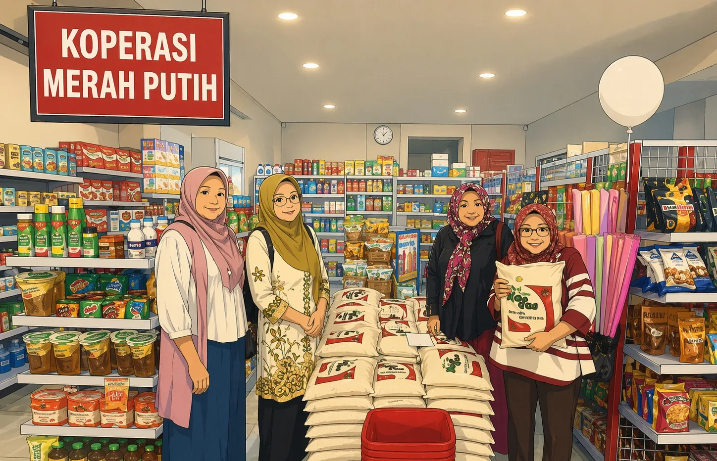 koperasi merah putih Ilustrasi gambar digital