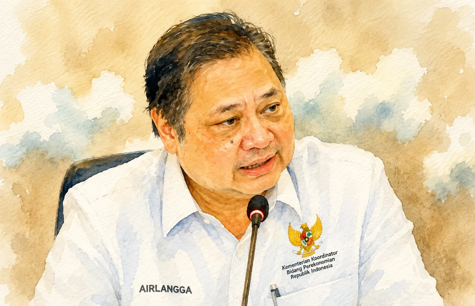 Ilustrasi olah digital Menteri Koordinator Bidang Perekonomian, Airlangga Hartarto.