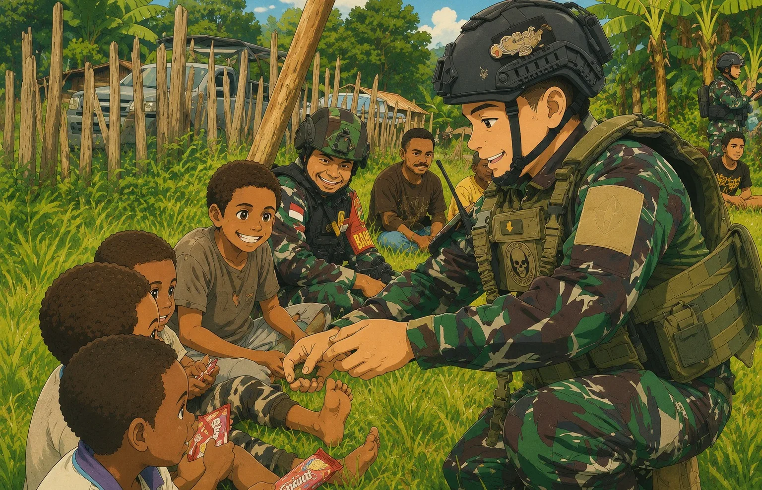 TNI-Polri Ilustrasi gambar digital