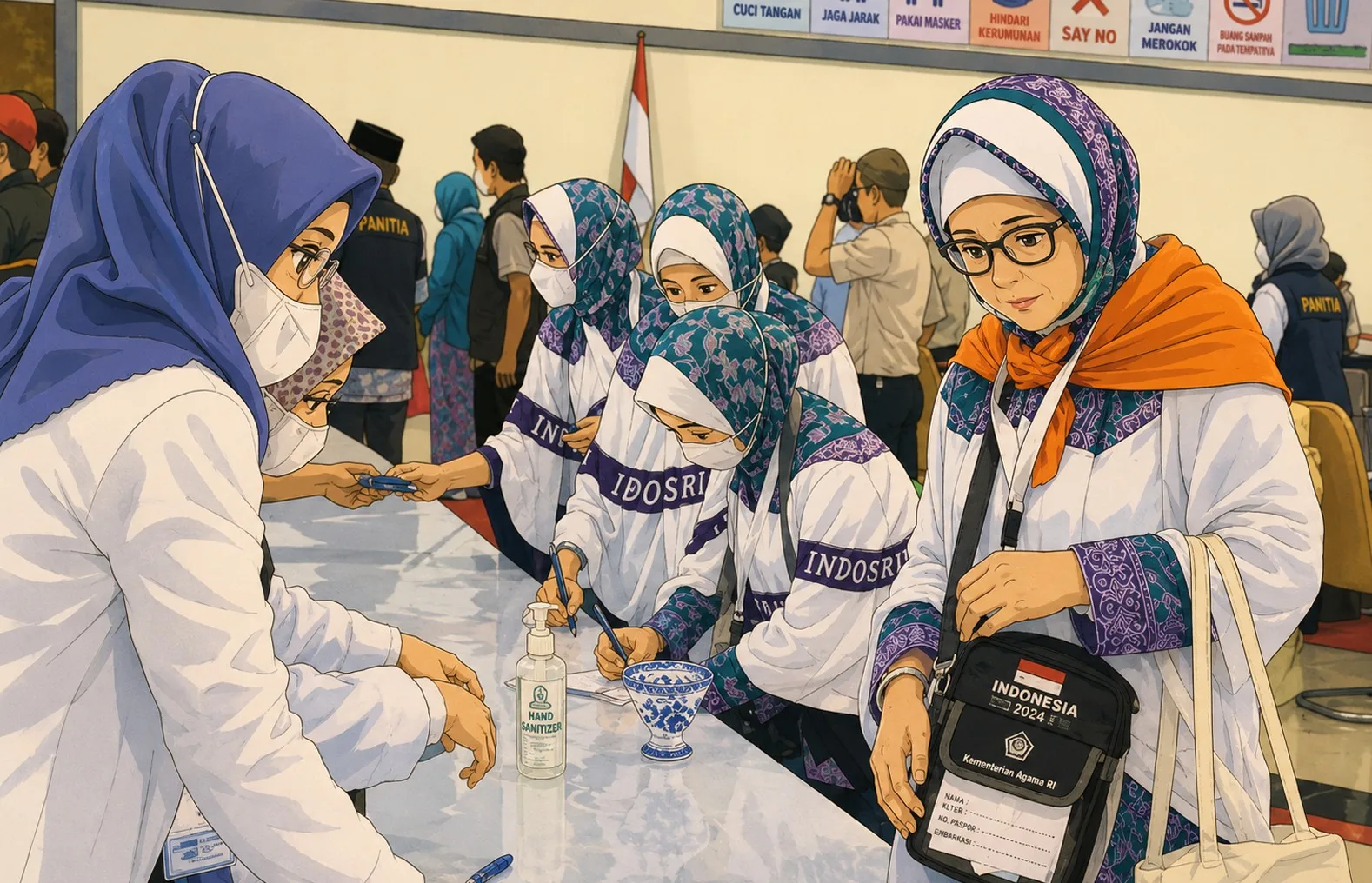 pelayanan haji Ilustrasi gambar digital