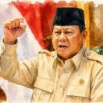 Foto olah digital Presiden Prabowo Subianto.