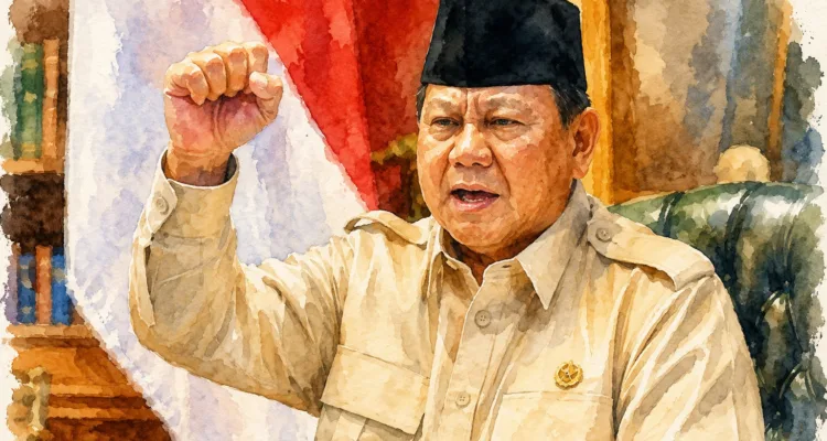 Foto olah digital Presiden Prabowo Subianto.