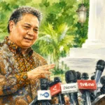Menteri Koordinator Bidang Perekonomian, Airlangga Hartarto.//Foto olah digital