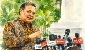 Menteri Koordinator Bidang Perekonomian, Airlangga Hartarto.//Foto olah digital