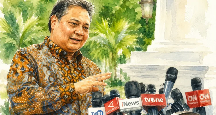 Menteri Koordinator Bidang Perekonomian, Airlangga Hartarto.//Foto olah digital