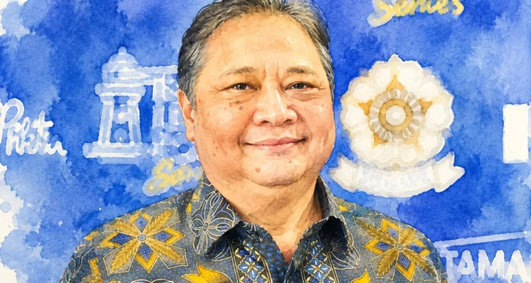 Foto olah digital Menteri Koordinator Bidang Perekonomian, Airlangga Hartarto.*