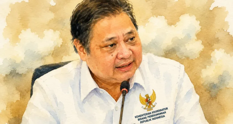 Menteri Koordinator Bidang Perekonomian, Airlangga Hartarto.//Foto olah digital