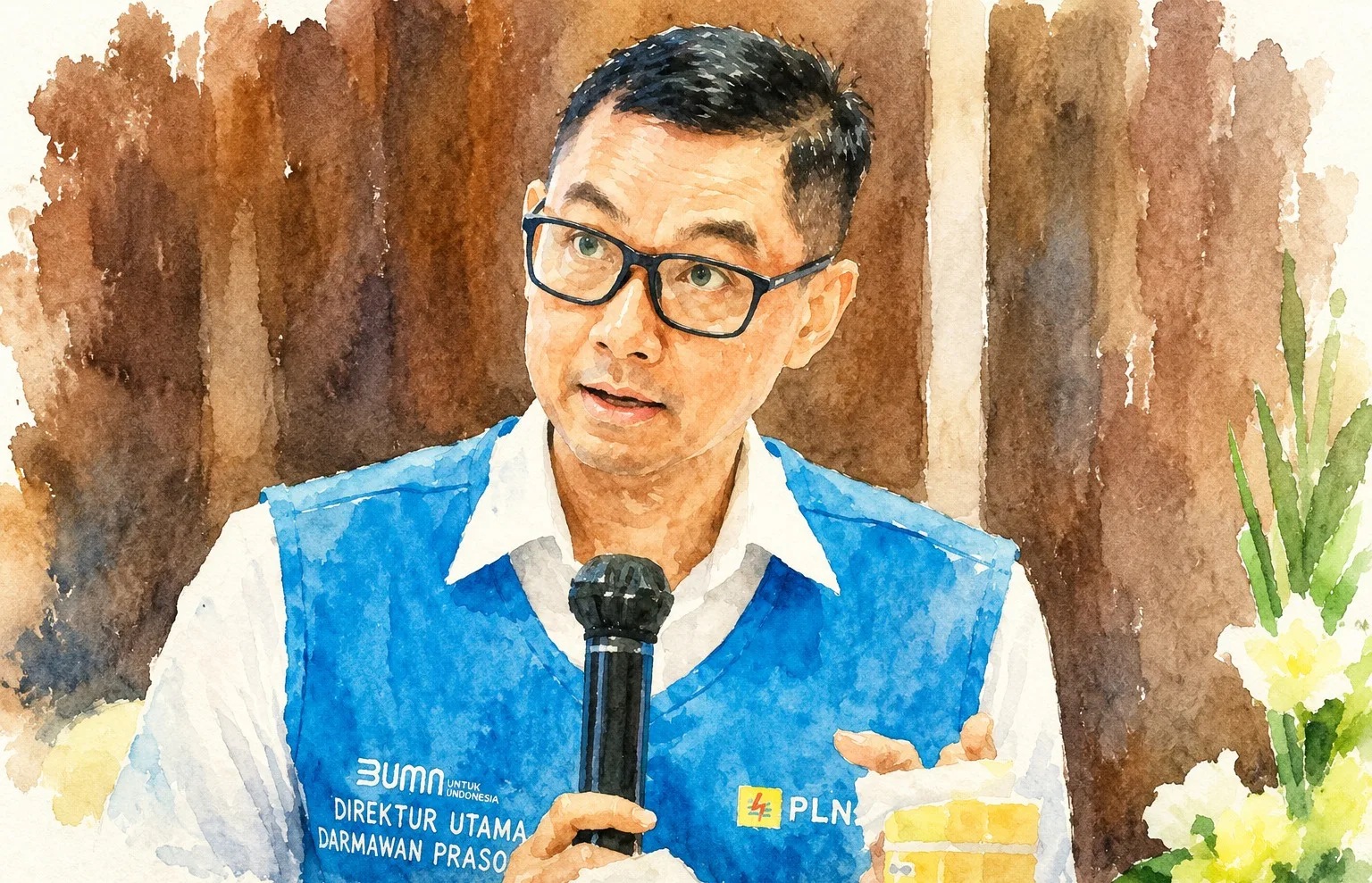 Foto olah digital Direktur Utama PLN, Darmawan Prasodjo.