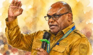 Gubernur Papua Tengah Meki Nawipa.//Foto olah digital