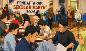 sekolah rakyat Ilustrasi gambar digital