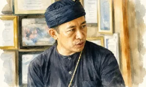 Ketua Komunitas Kamus Sunda Banten, Ocit Abdurrosyid Siddiq.//Foto olah digital