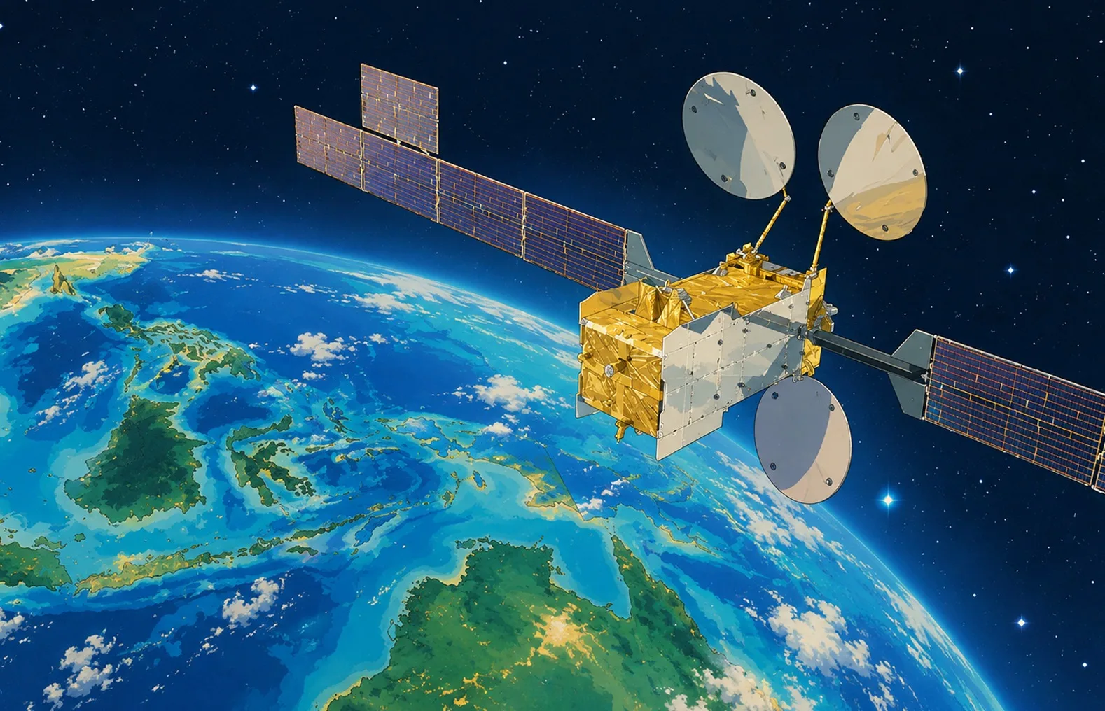 satelit Ilustrasi gambar digital