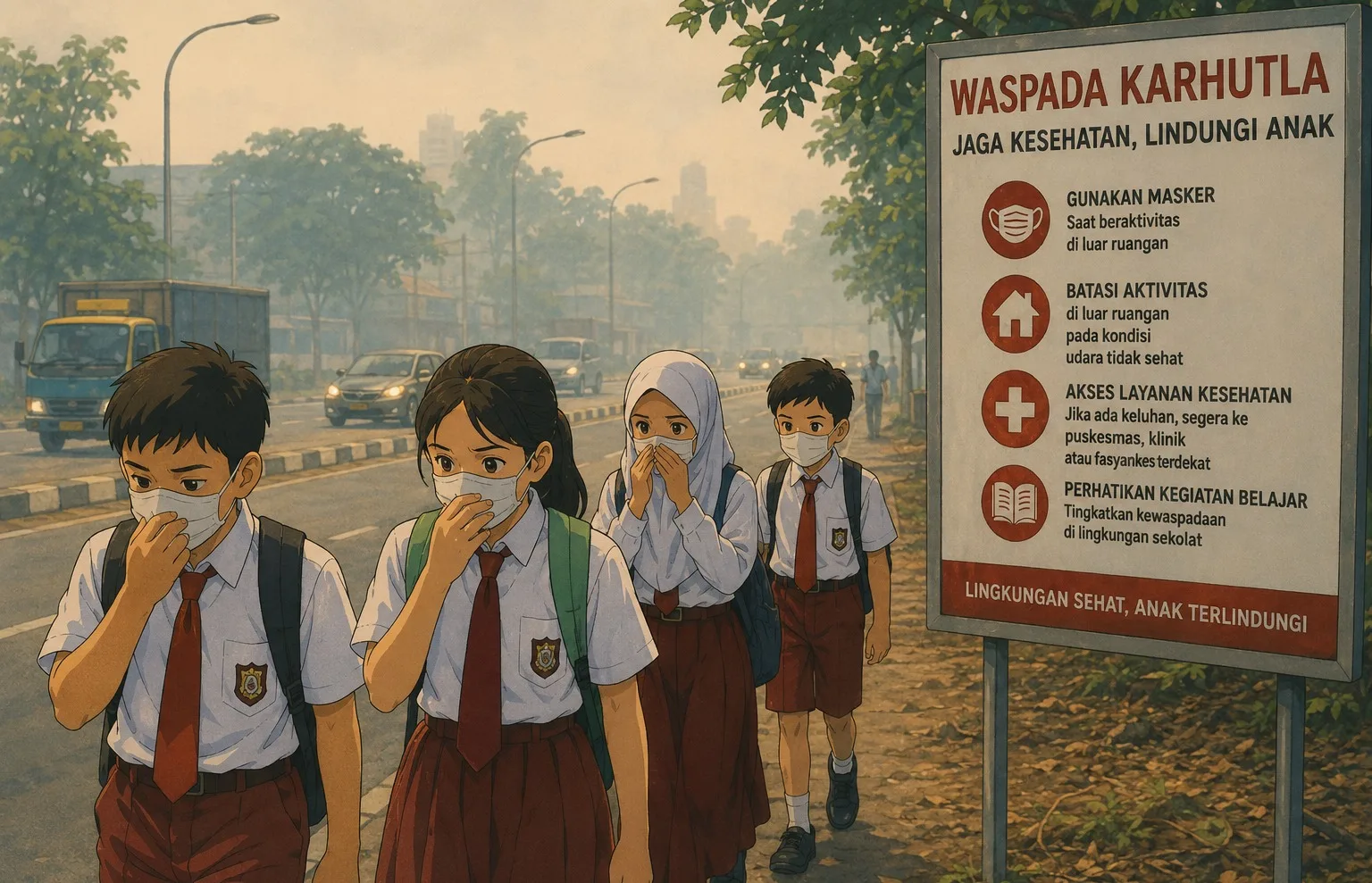 Karhutla Ilustrasi gambar digital