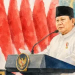 Foto olah digital Presiden Republik Indonesia, Prabowo Subianto.
