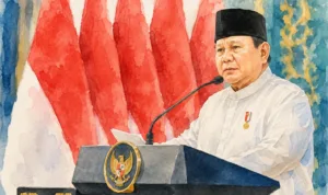 Foto olah digital Presiden Republik Indonesia, Prabowo Subianto.