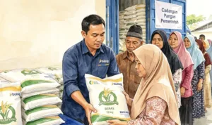 bantuan beras Ilustrasi gambar digital