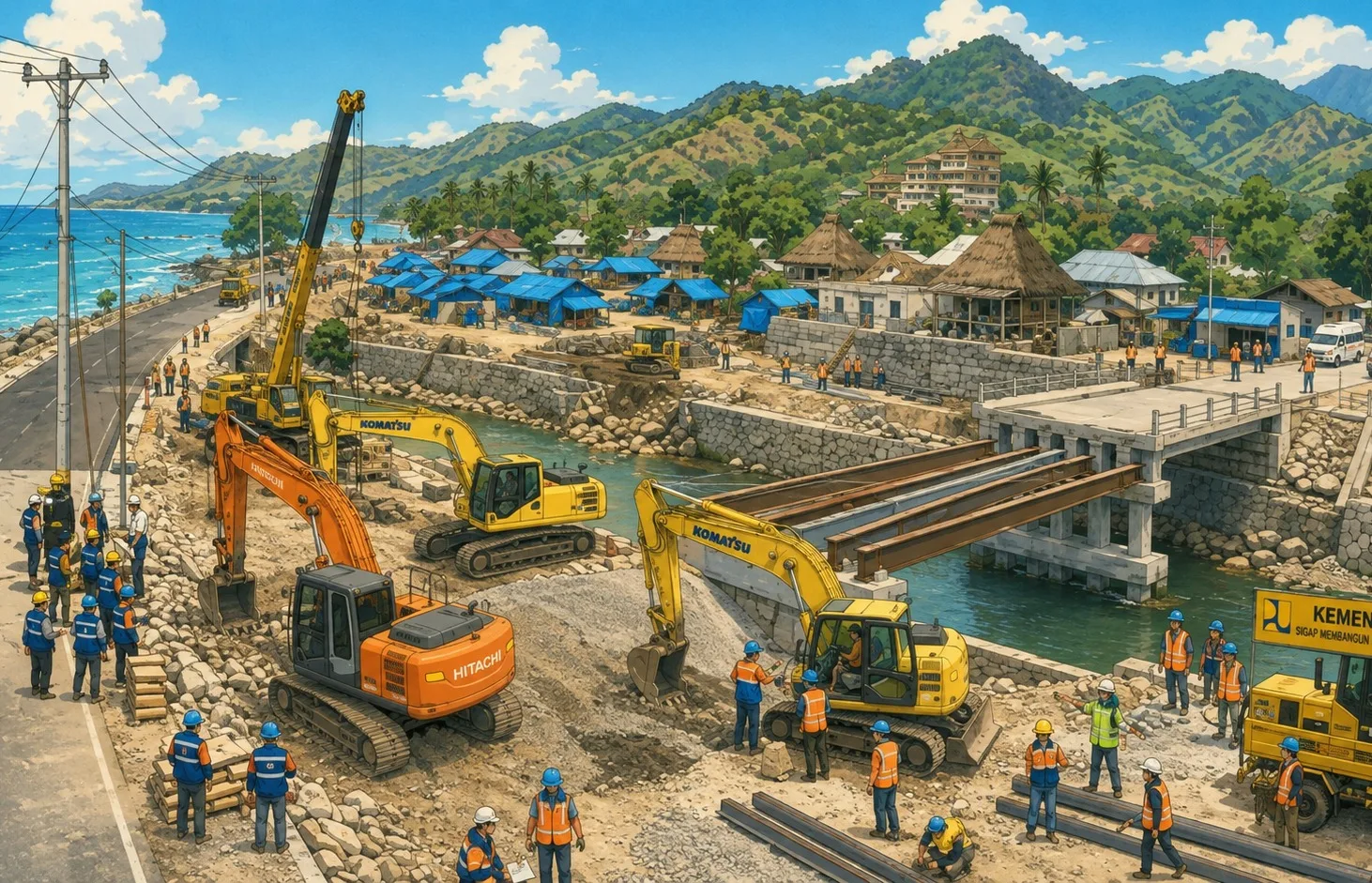 gempa ntt Ilustrasi gambar digital
