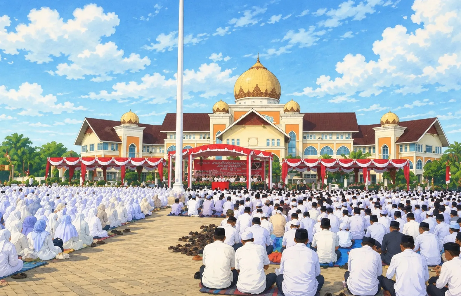 mesjid aceh Ilustrasi gambar digital