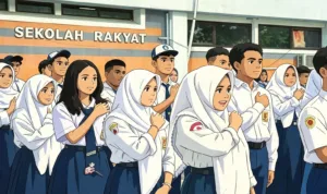 sekolah rakyat Ilustrasi gambar digital