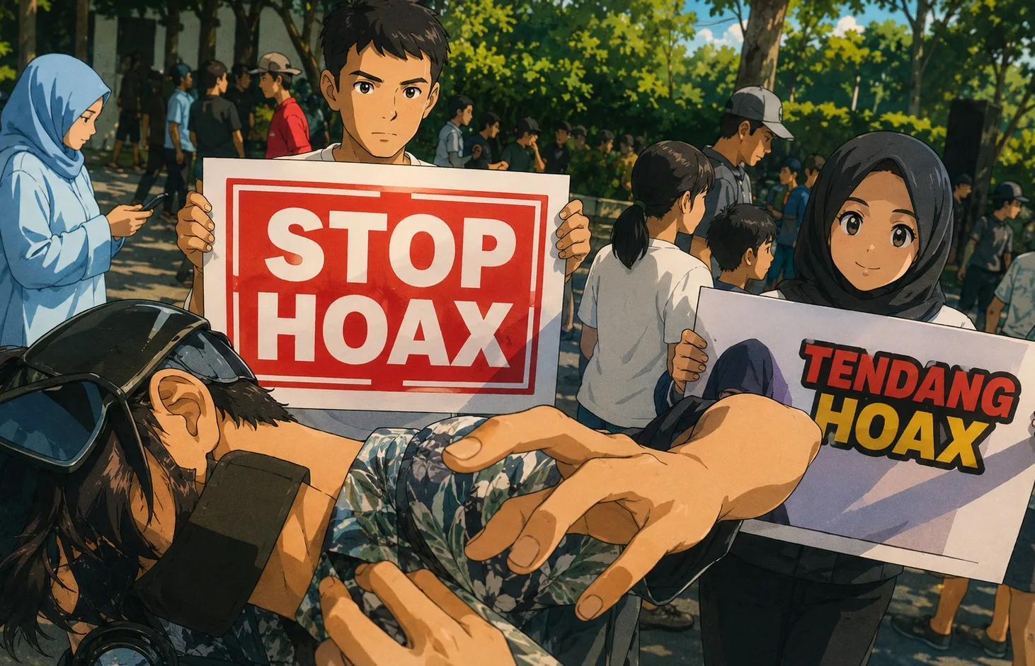 stop hoax Ilustrasi gambar digital