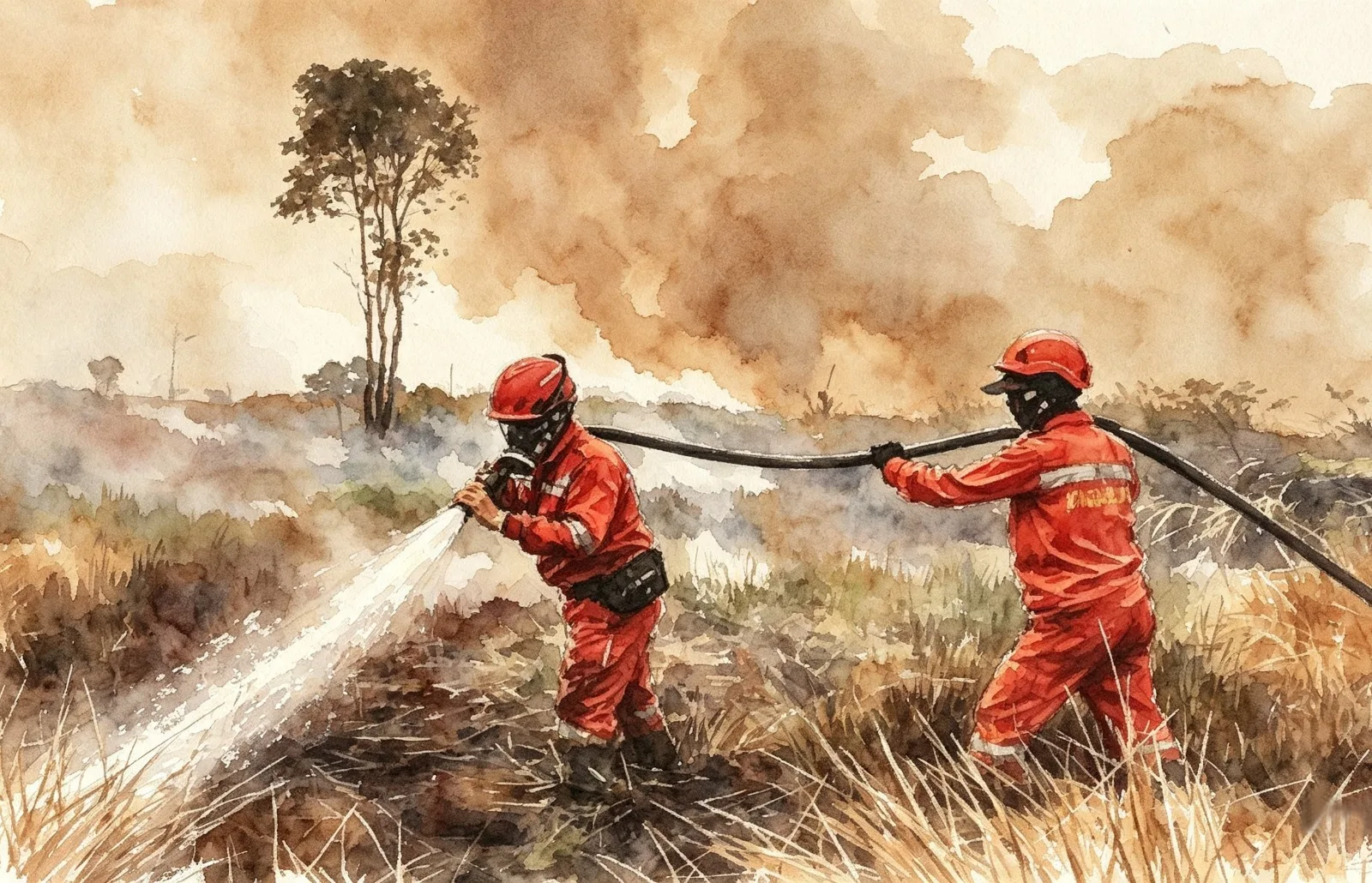 Karhutla Ilustrasi gambar digital