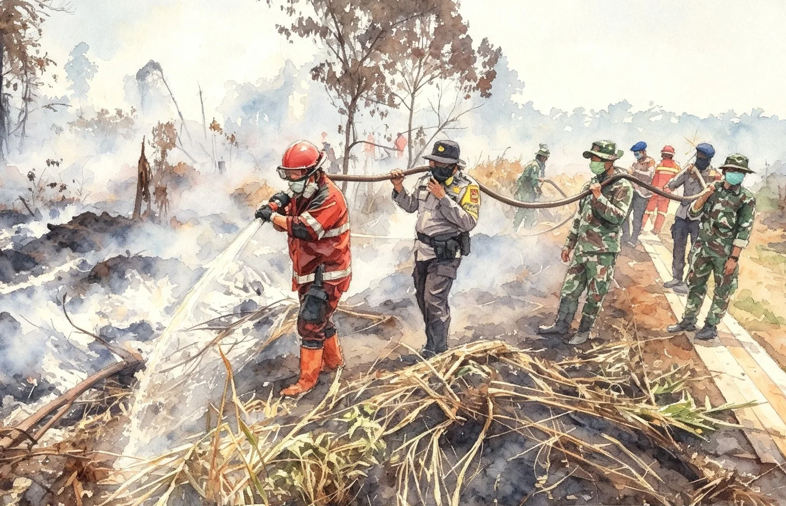 karhutla Ilustrasi olah digital