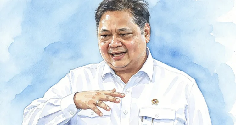 Foto gambar digital Menteri Koordinator Bidang Perekonomian Airlangga Hartarto.