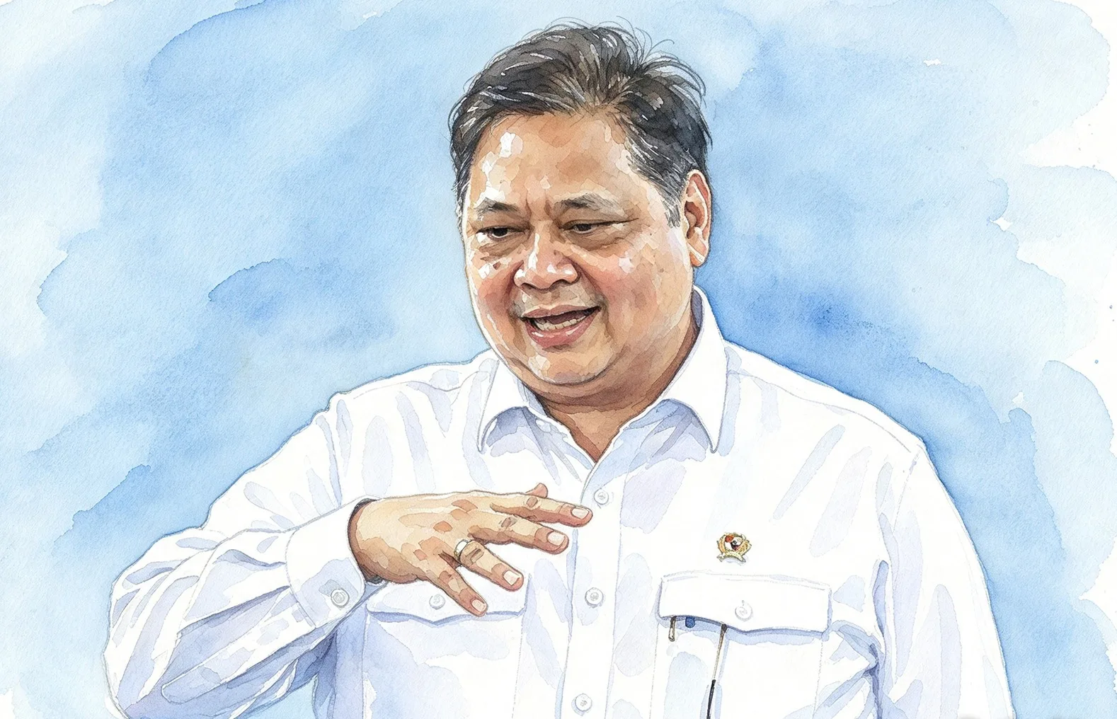 Foto gambar digital Menteri Koordinator Bidang Perekonomian Airlangga Hartarto.