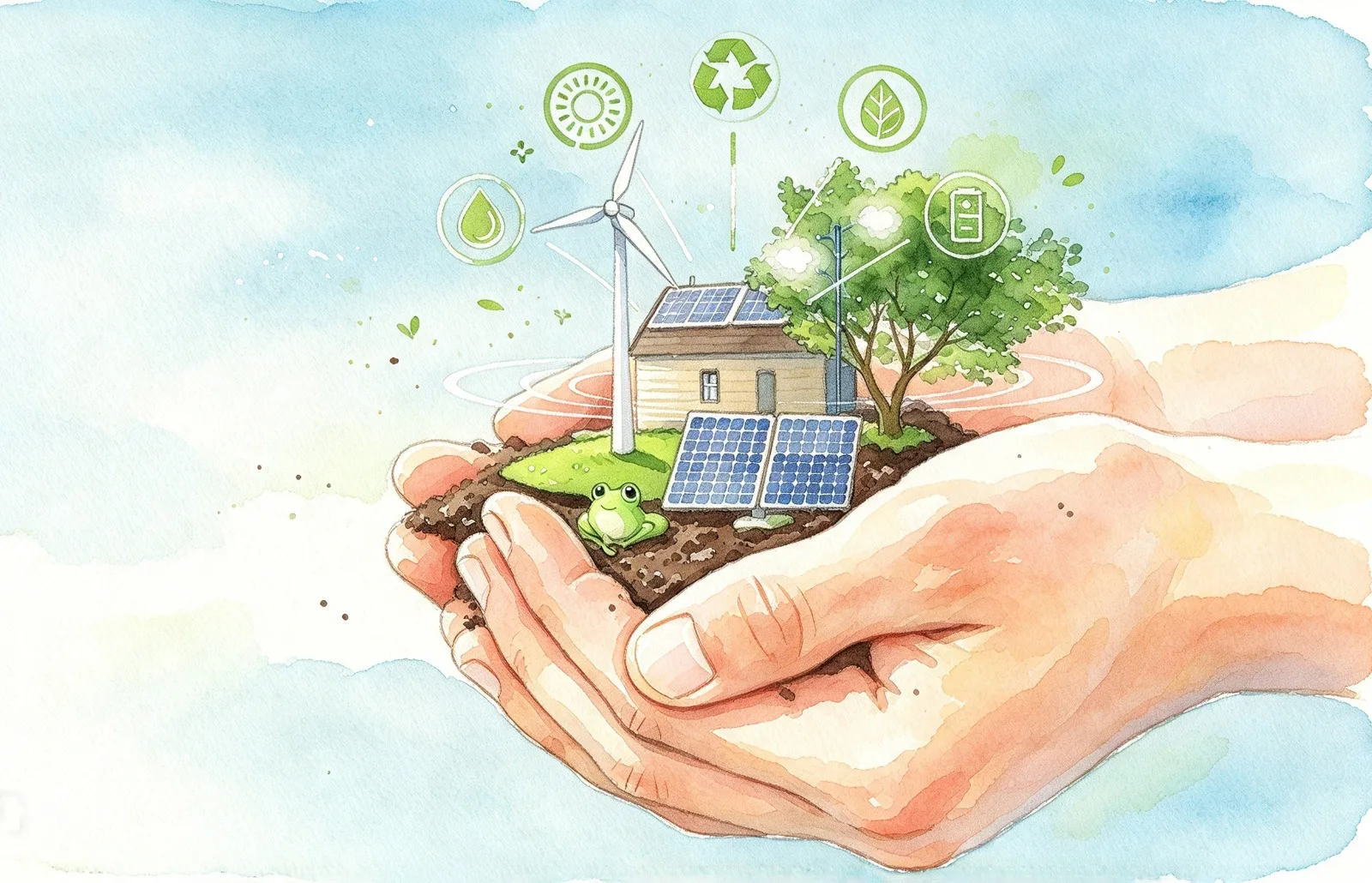Energi Bersih Ilustrasi gambar digital
