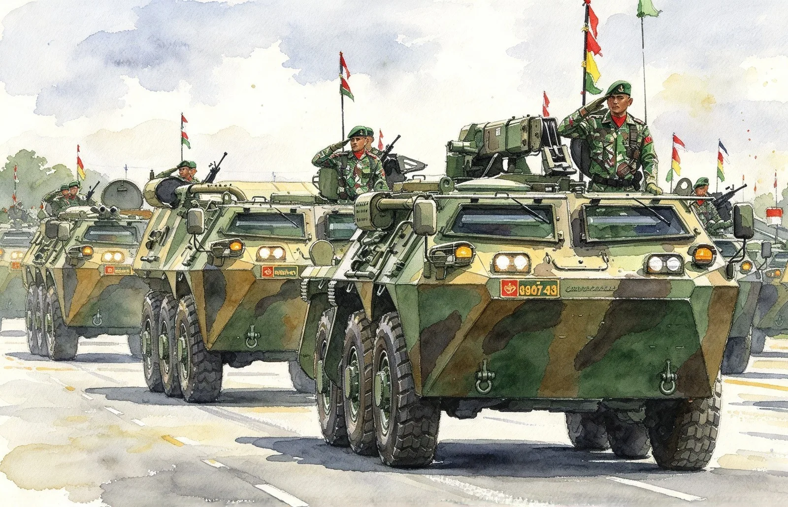 HUT TNI Ilustrasi gambar digital
