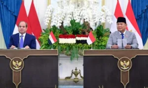 Foto istimewa Presiden Republik Indonesia Prabowo Subianto bersama dengan Presiden Republik Arab Mesir Abdel Fattah El-Sisi di Istana Merdeka, Jakarta, pada Minggu, 11 Oktober 2026.
