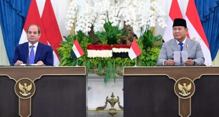 Foto istimewa Presiden Republik Indonesia Prabowo Subianto bersama dengan Presiden Republik Arab Mesir Abdel Fattah El-Sisi di Istana Merdeka, Jakarta, pada Minggu, 11 Oktober 2026.