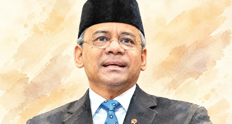 Foto gambar digital Menteri Keuangan Suahasil Nazara.